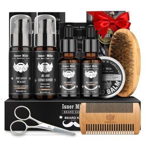 Beard Kit for Men Grooming & Care with 2 Pack Beard Oils -Balm-Wash & Conditiner
